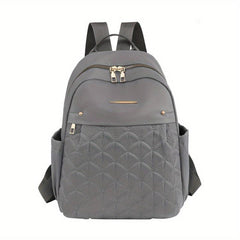 Large Capacity Quilted Nylon Backpack for Travel