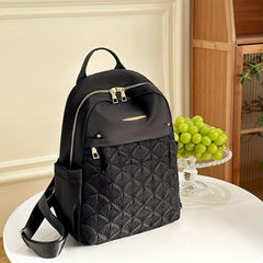 Large Capacity Quilted Nylon Backpack for Travel