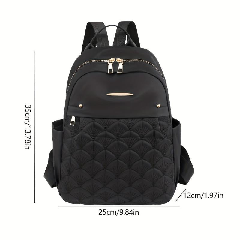 Large Capacity Quilted Nylon Backpack for Travel