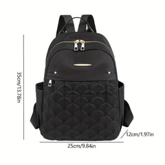Large Capacity Quilted Nylon Backpack for Travel