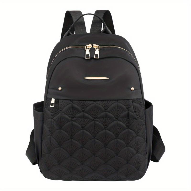 Large Capacity Quilted Nylon Backpack for Travel