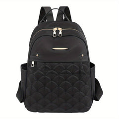Large Capacity Quilted Nylon Backpack for Travel