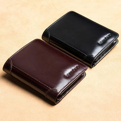 RFID Blocking Slim Trifold Leather Wallet Men's Business Thin Gift