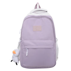 Casual Backpack With Duck Pendant Large Capacity Students Backpack