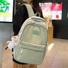 Casual Backpack With Duck Pendant Large Capacity Students Backpack