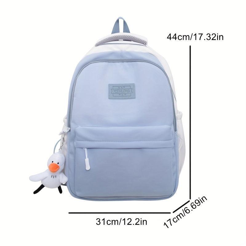 Casual Backpack With Duck Pendant Large Capacity Students Backpack