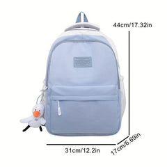Casual Backpack With Duck Pendant Large Capacity Students Backpack