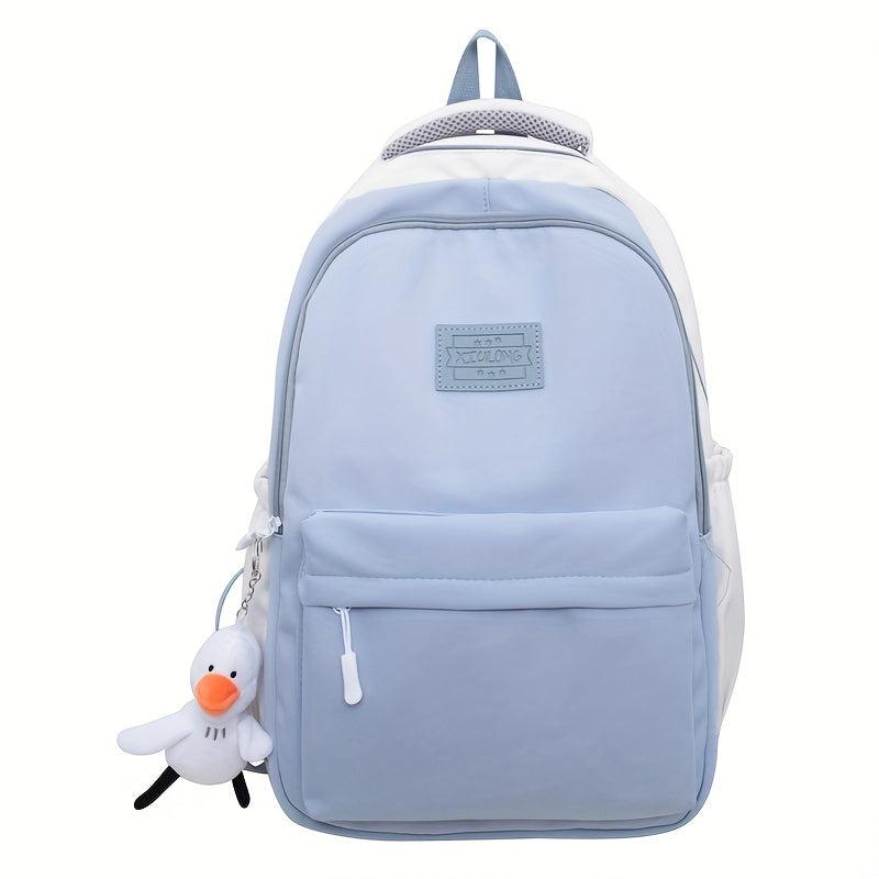 Casual Backpack With Duck Pendant Large Capacity Students Backpack