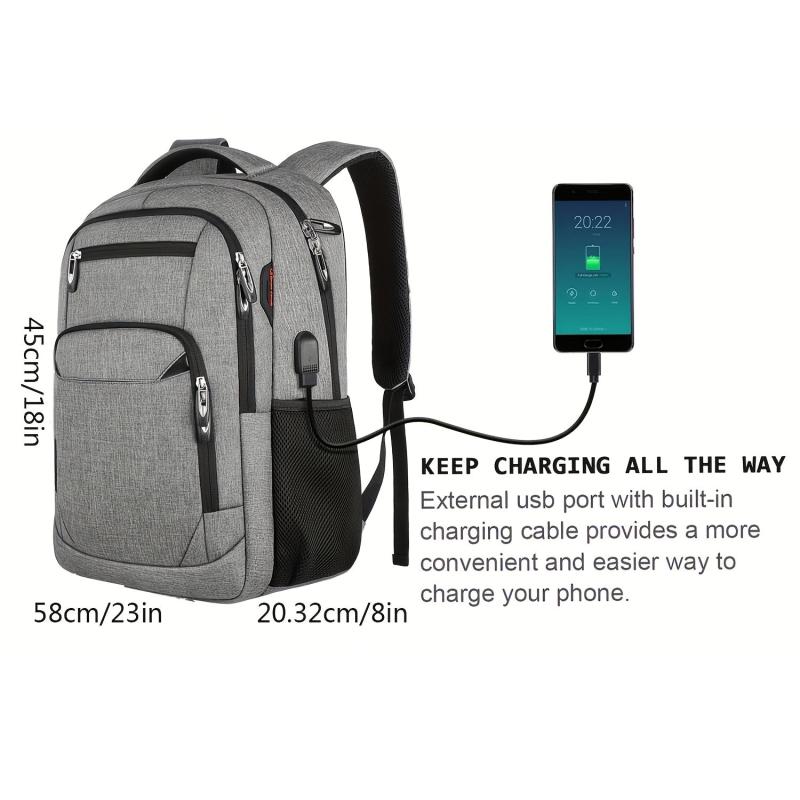45 72 Cm Travel Laptops Backpack with USB Charging Port Water Resistant