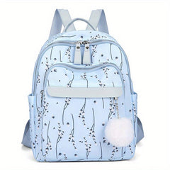 Casual Flower Pattern Backpack Large Capacity Travel Backpack