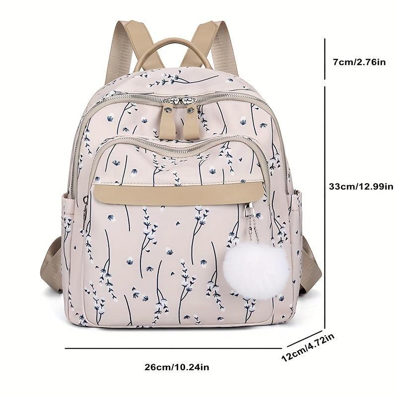 Casual Flower Pattern Backpack Large Capacity Travel Backpack