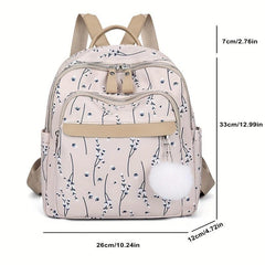 Casual Flower Pattern Backpack Large Capacity Travel Backpack