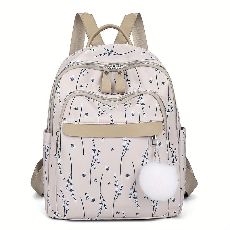 Casual Flower Pattern Backpack Large Capacity Travel Backpack