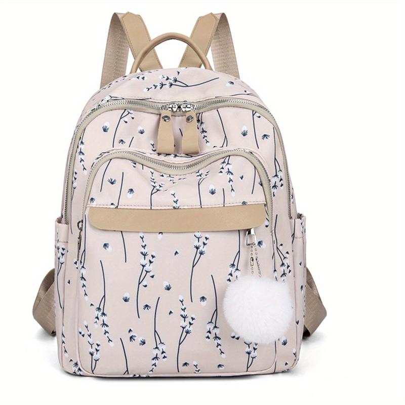 Casual Flower Pattern Backpack Large Capacity Travel Backpack