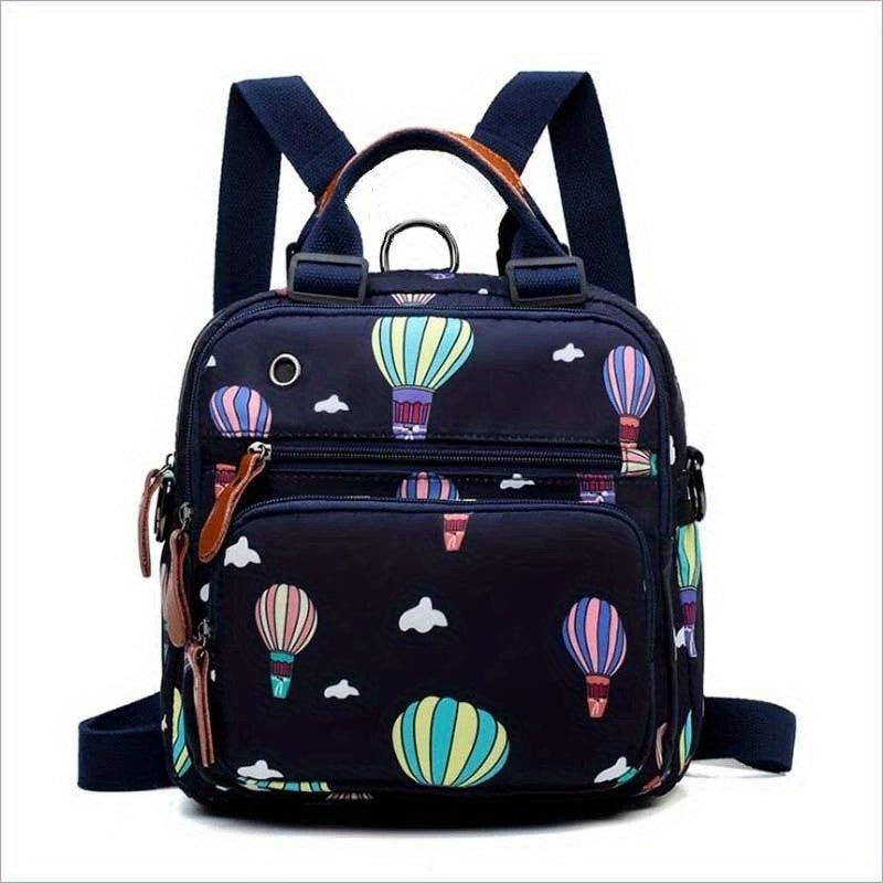 Waterproof Hot Air Balloon Print Travel Backpack
