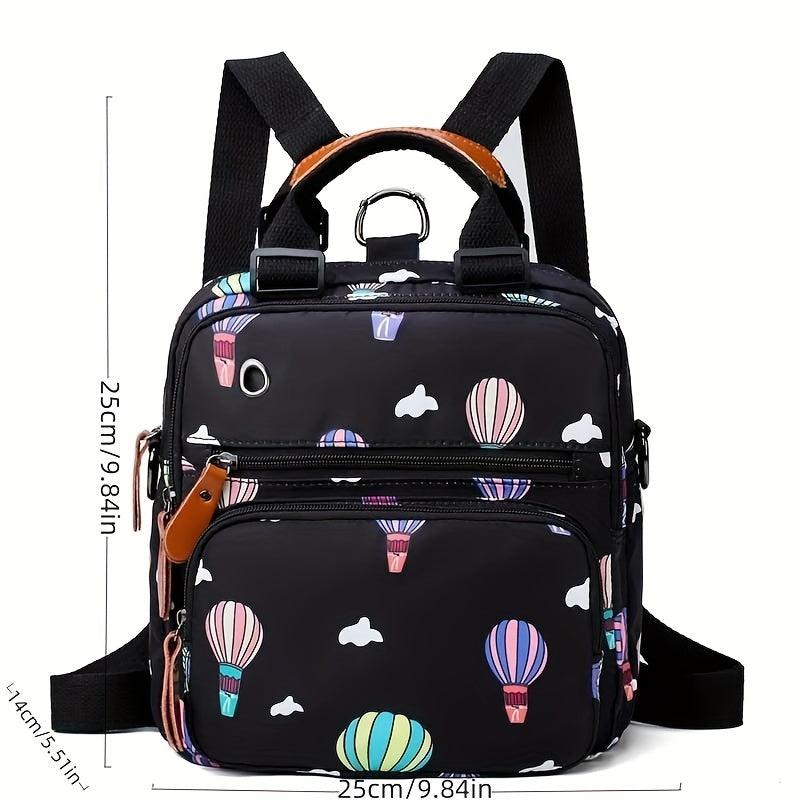 Waterproof Hot Air Balloon Print Travel Backpack