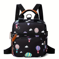 Waterproof Hot Air Balloon Print Travel Backpack