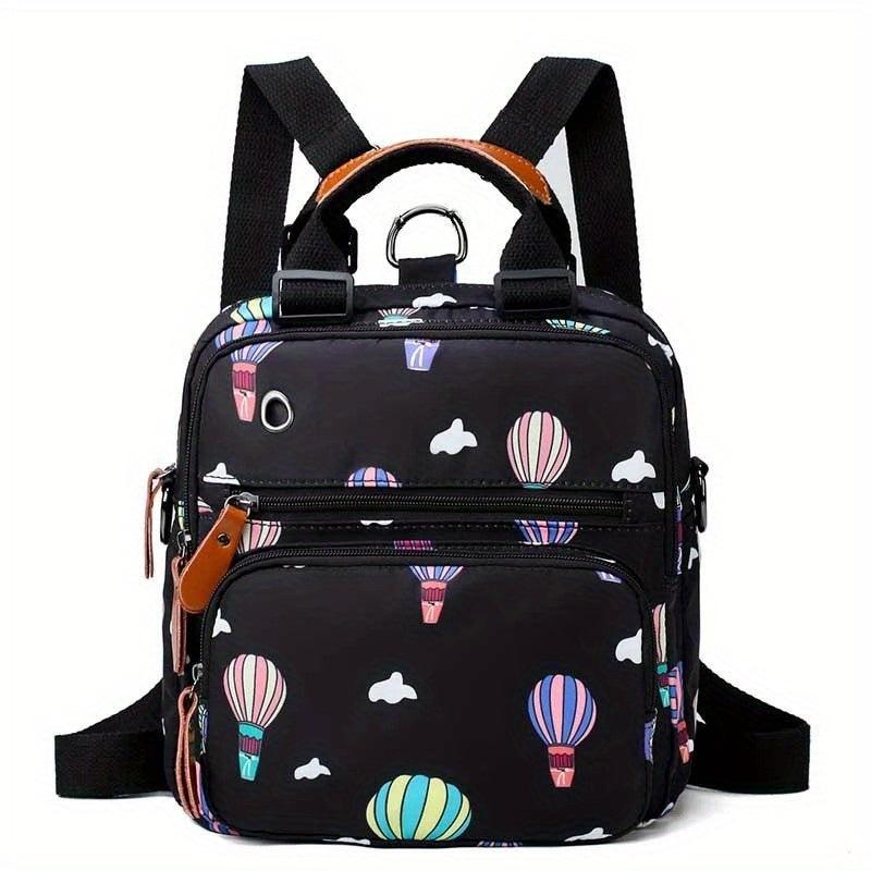 Waterproof Hot Air Balloon Print Travel Backpack