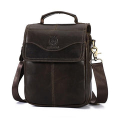 SCHLATUM Men's Cowhide Leather Shoulder Bag Large Capacity Crossbody Bag