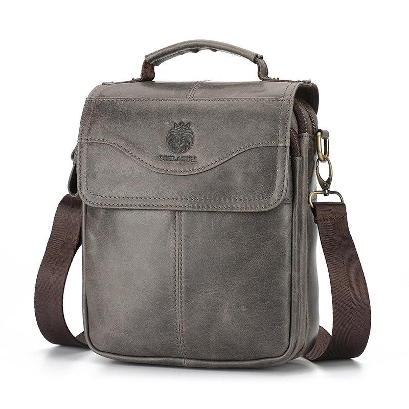SCHLATUM Men's Cowhide Leather Shoulder Bag Large Capacity Crossbody Bag