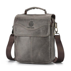 SCHLATUM Men's Cowhide Leather Shoulder Bag Large Capacity Crossbody Bag