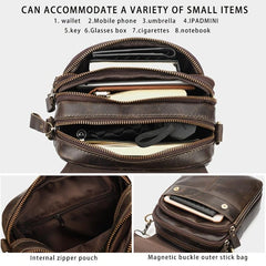SCHLATUM Men's Cowhide Leather Shoulder Bag Large Capacity Crossbody Bag