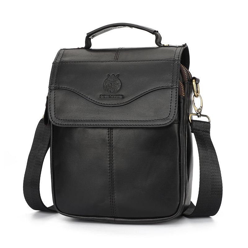 SCHLATUM Men's Cowhide Leather Shoulder Bag Large Capacity Crossbody Bag