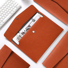 Stylish Business Document Bag Double Layer Snap Briefcase