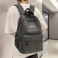 Plaid Backpack Large Capacity Casual Business Travel Backpack
