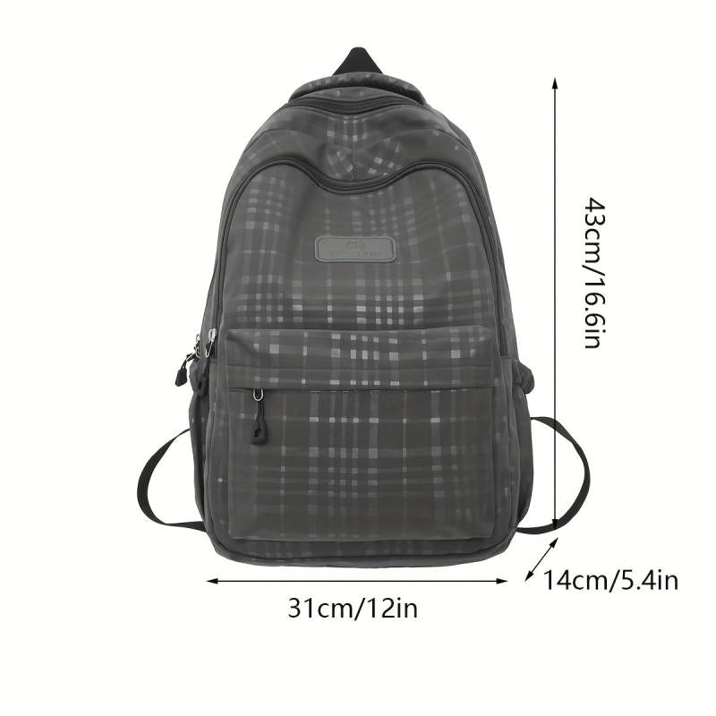 Plaid Backpack Large Capacity Casual Business Travel Backpack