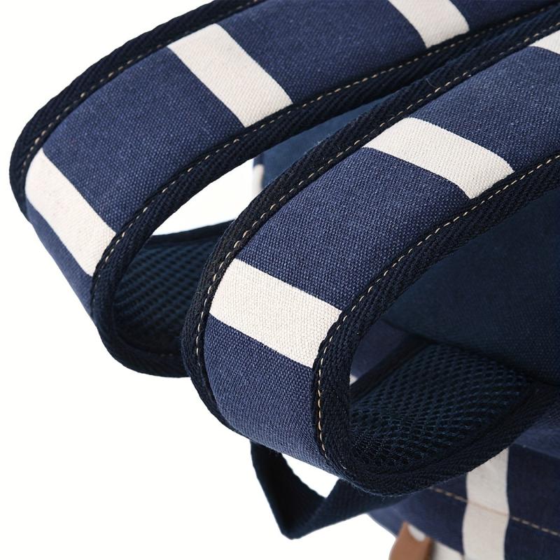 Striped Canvas Backpack for Kids Lightweight Daypack