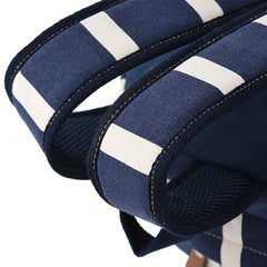 Striped Canvas Backpack for Kids Lightweight Daypack