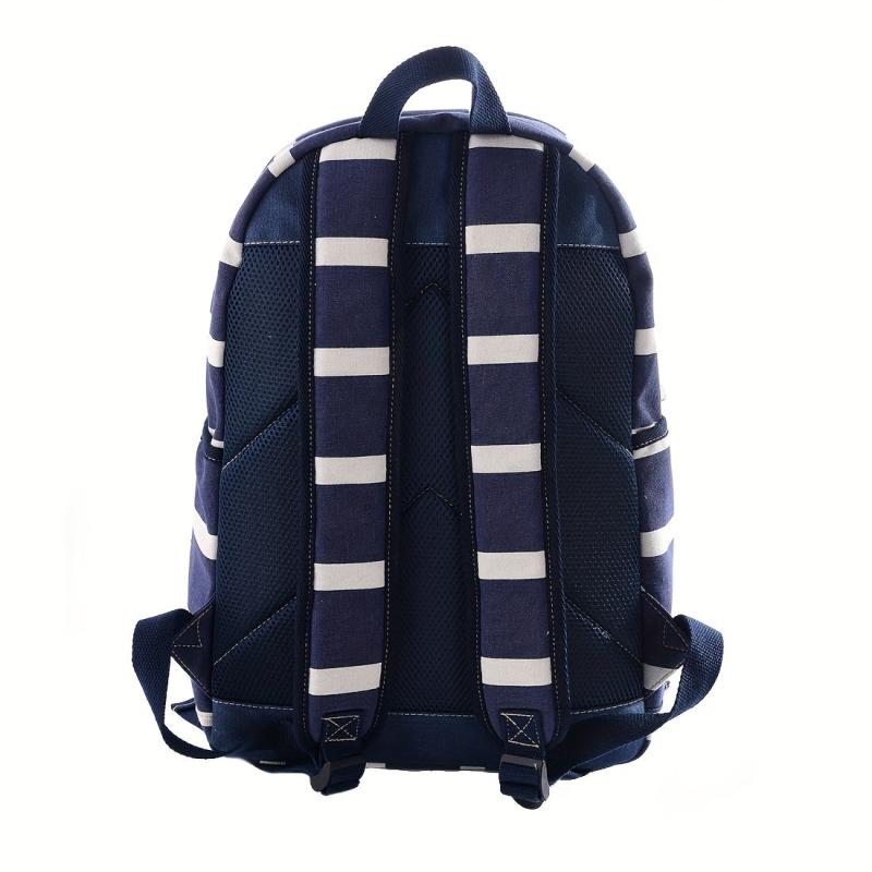 Striped Canvas Backpack for Kids Lightweight Daypack