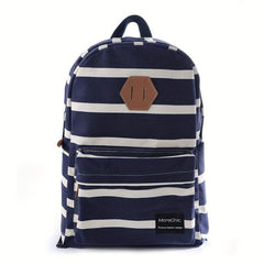 Striped Canvas Backpack for Kids Lightweight Daypack