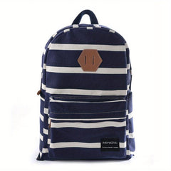 Striped Canvas Backpack for Kids Lightweight Daypack