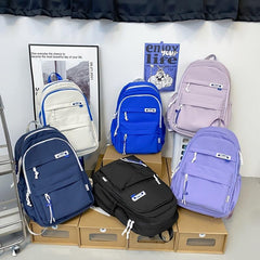 Versatile Large Capacity Schoolbag Lightweight Solid Travel Backpack Women's