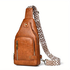 Retro Large Capacity Crossbody Bag With Buckle Portable Chest Bag