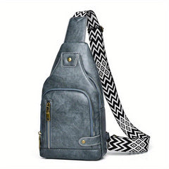 Retro Large Capacity Crossbody Bag With Buckle Portable Chest Bag