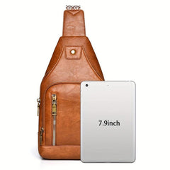 Retro Large Capacity Crossbody Bag With Buckle Portable Chest Bag