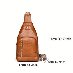 Retro Large Capacity Crossbody Bag With Buckle Portable Chest Bag