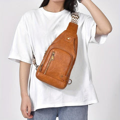 Retro Large Capacity Crossbody Bag With Buckle Portable Chest Bag