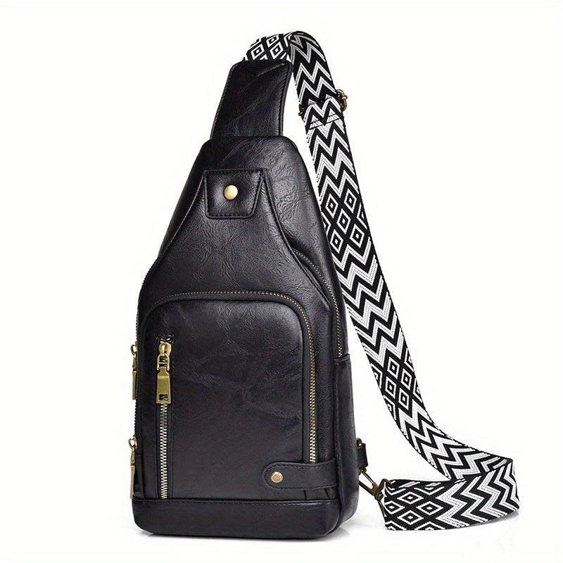 Retro Large Capacity Crossbody Bag With Buckle Portable Chest Bag