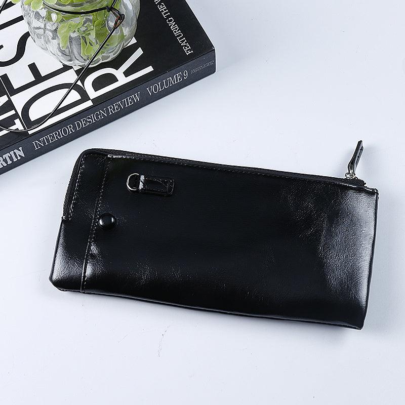 Men's & Women's Fashionable Business Wallet RFID Blocking PU Leather Long Wallet