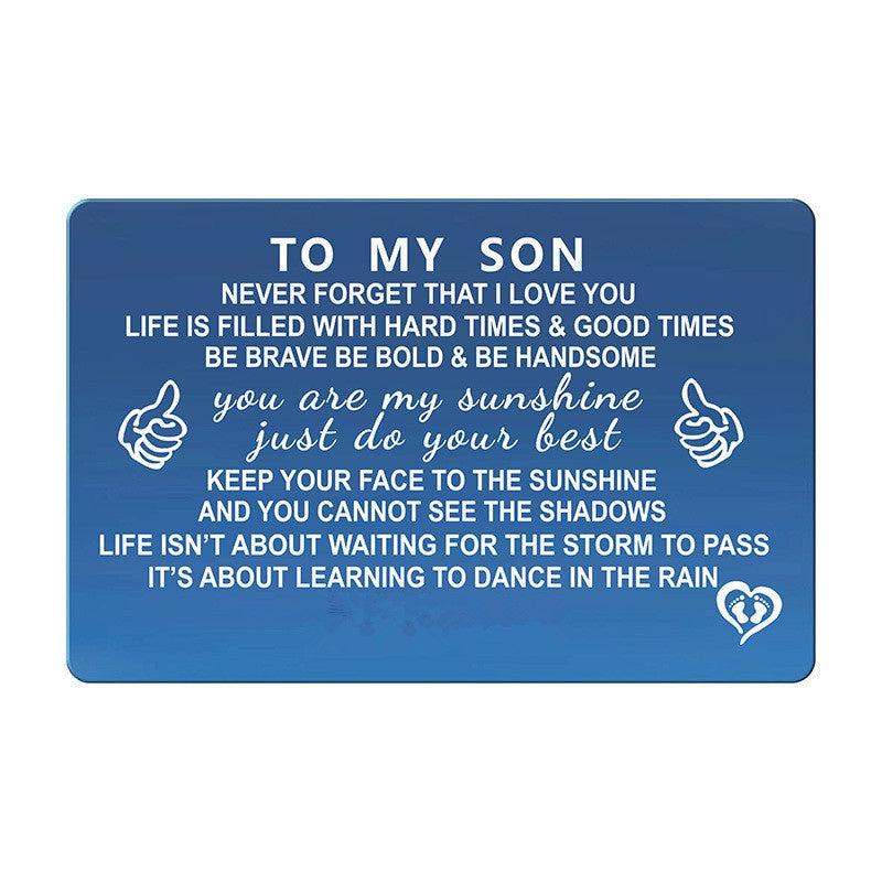 Encouraging Metal Wallet Insert for Son