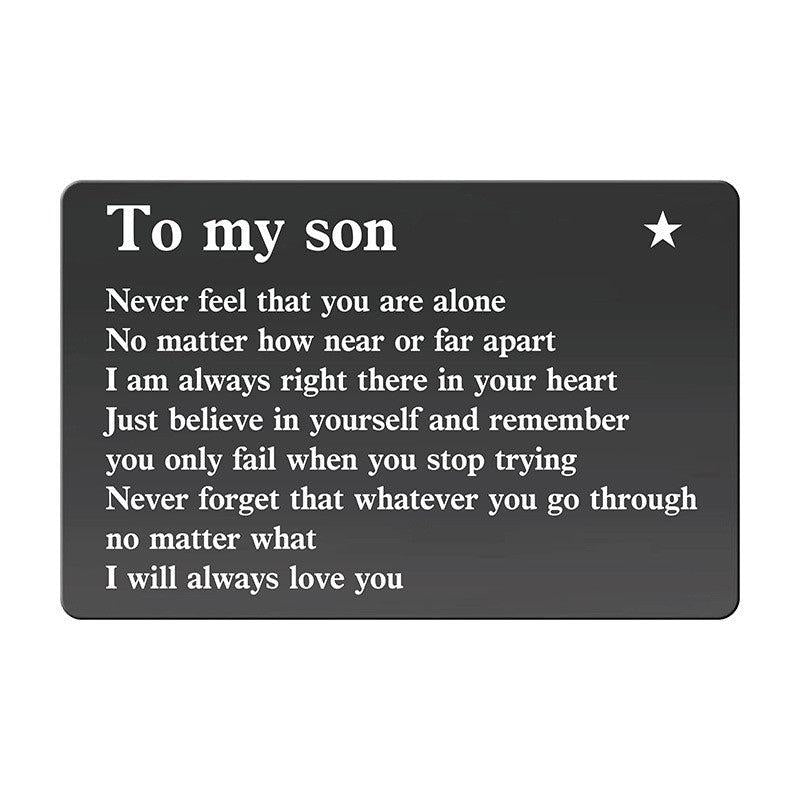 Encouraging Metal Wallet Insert for Son