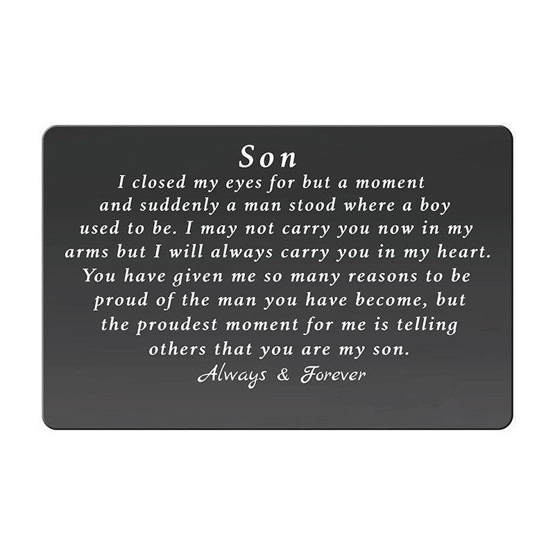 Encouraging Metal Wallet Insert for Son