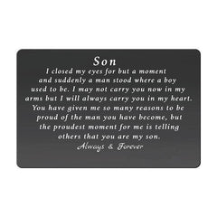 Encouraging Metal Wallet Insert for Son