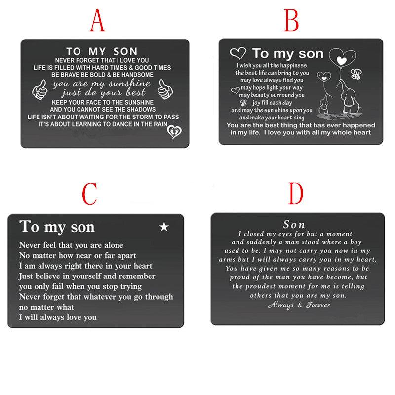 Encouraging Metal Wallet Insert for Son