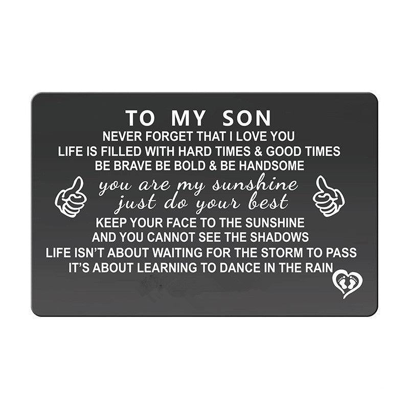Encouraging Metal Wallet Insert for Son