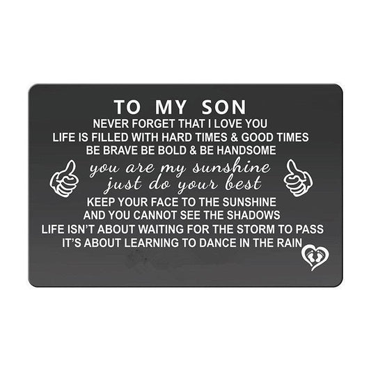 Encouraging Metal Wallet Insert for Son